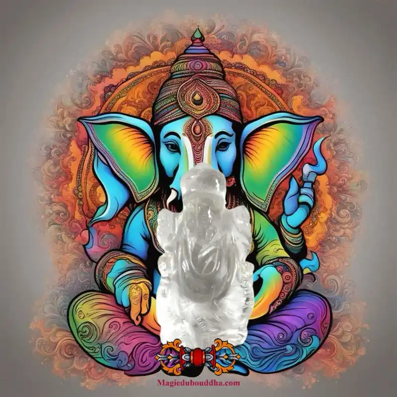 Nepalese crystal amulets of the elephant god Ganesh.