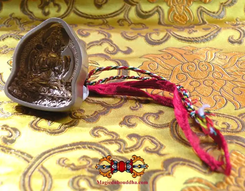 Traditional Tibetan bronze Tsa Tsa molds: Manjushri, Chenrezi, Amitayus, Namgyalma and Guru Rinpoche.