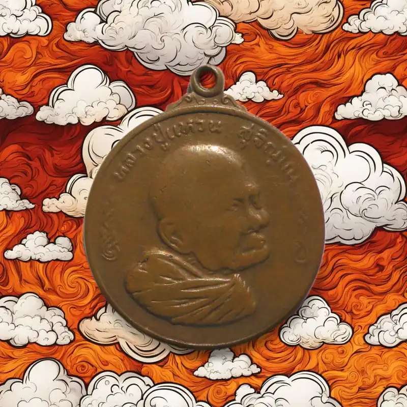 Roop Lor portrait medal of the Most Venerable Luang Phor Waen Sujino (1977).