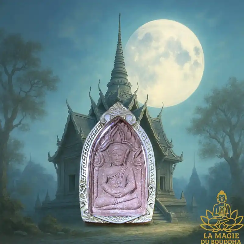 Large Thai charm amulet of Buddha Phra Khunpen - Most Venerable LP Kui.