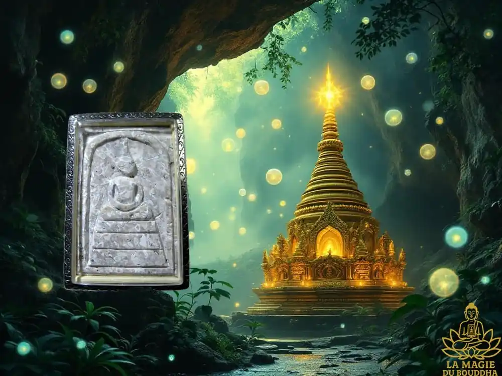 Large Phra Somdej amulet made of sacred Hin Dta Manghön stone.