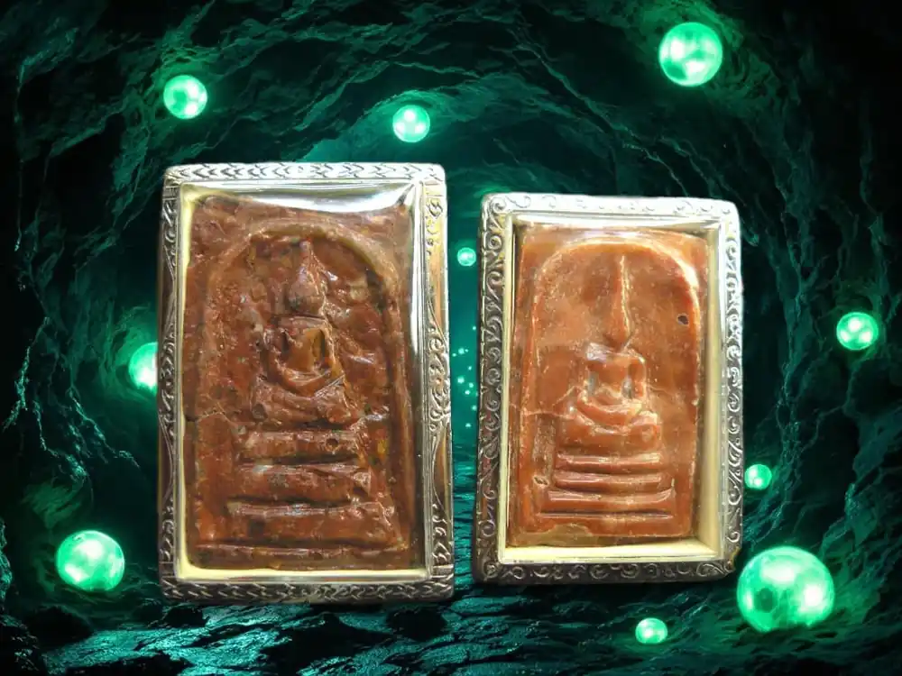 Large Phra Somdej amulets in relic stone Phratat Namthan.