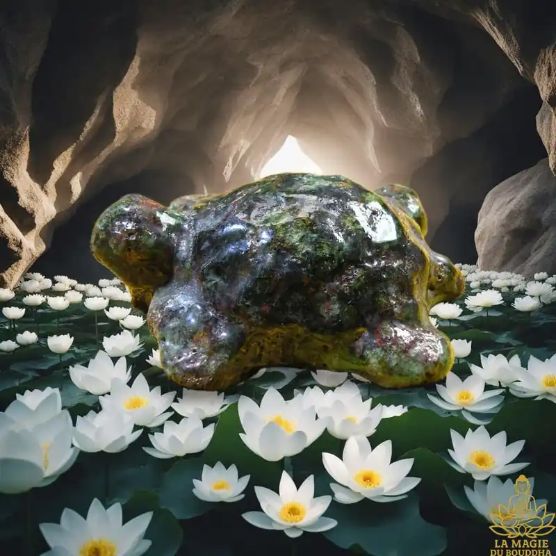 Terracotta Longevity Turtle – Met Rae Green Alchemical Glass.