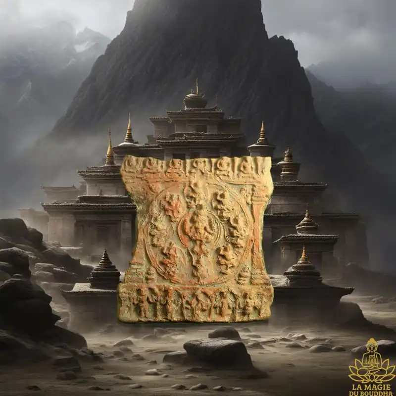 Ancient Tibetan Tsa Tsa Votive Tablet – Tantric Mandala with Dakini (fragment)