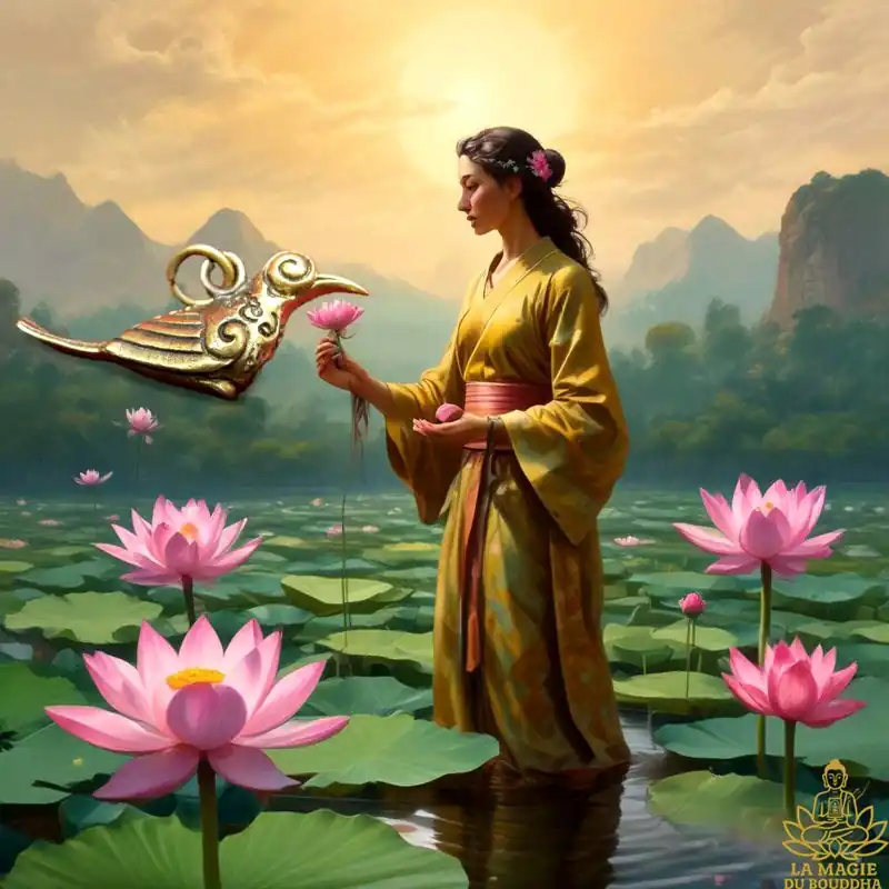Golden Salika Ling Thong Charisma Amulet - Venerable Lersi Tafai.