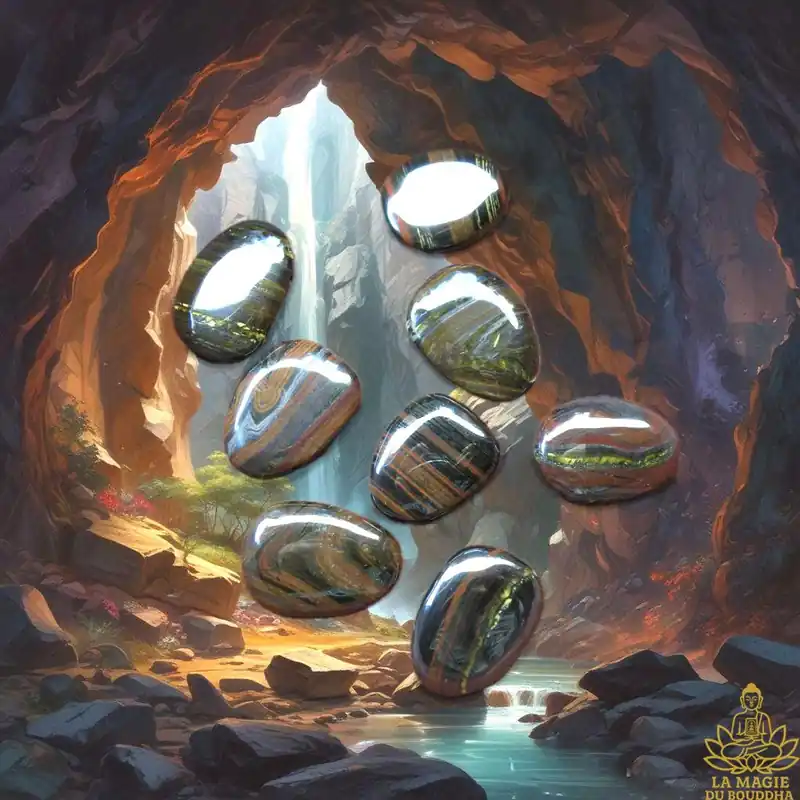 Tiger's Eye Pebble Pendant – Blessing of Venerable Lersi Tafai.