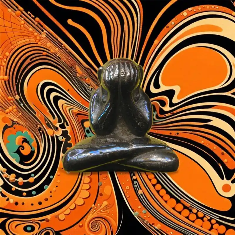 Large Phra Pidta amulet in blue Mekkapat alloy – Esoteric protection by an Ajarn of the LP Nah lineage