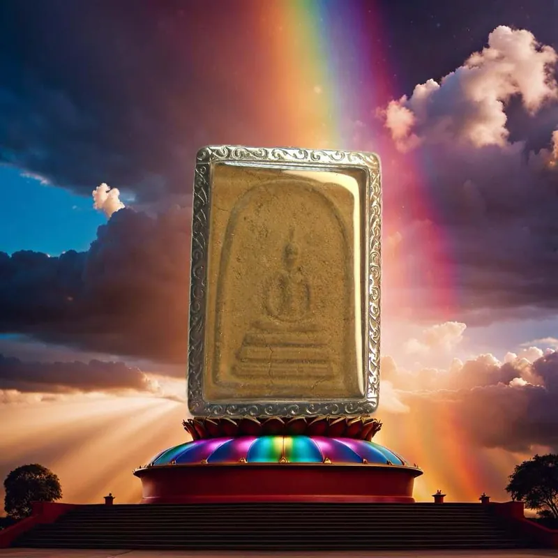 Large Ancient Phra Somdej Amulet – Brown Sacred Powder – Rare Buddhist Amulet