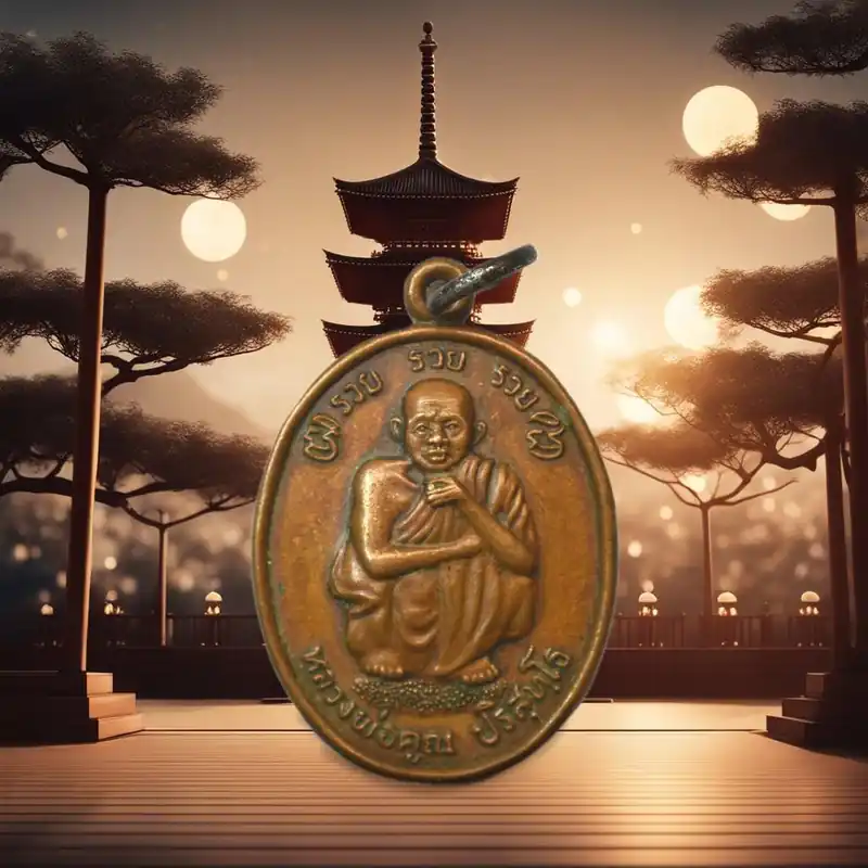 Blessed Medal Luang Phor Koon – Wat Ban Rai – Souvenir of the stupa (1995)