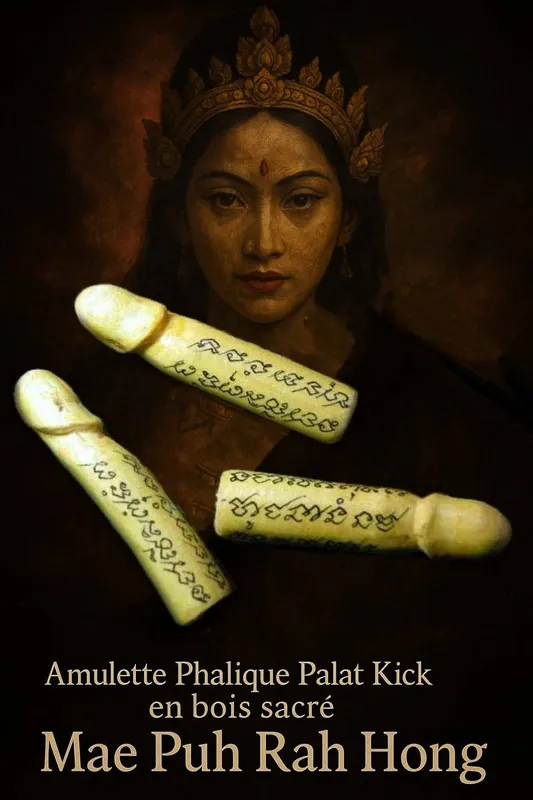 Phalic Palat Kick Amulet in Sacred Wood Mae Puh Rah Hong – Ajarn Sané