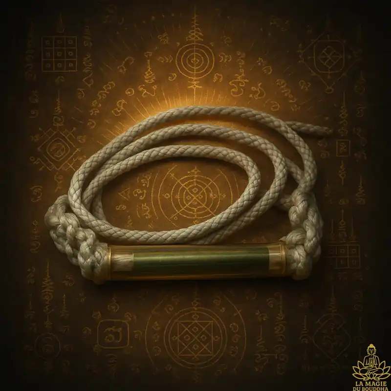 Sacred protective Takrut belt – Luang Phor Sawai (Wat Pidharam, 1990s)