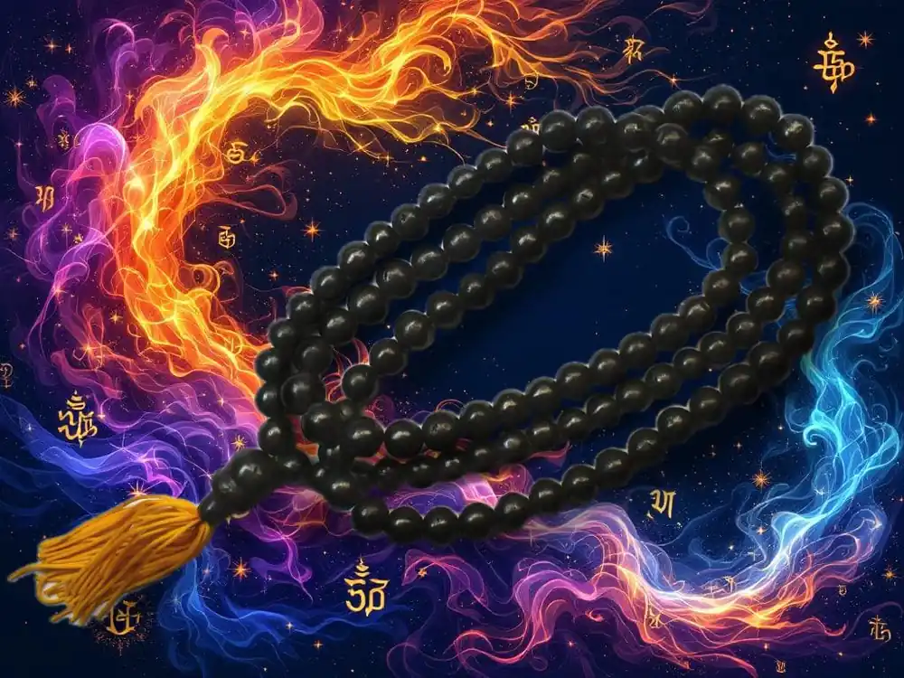 Large phrakham-look rosary in Kod Lek Lai (ancient ritual hematite) – Wat Tham Faed lineage