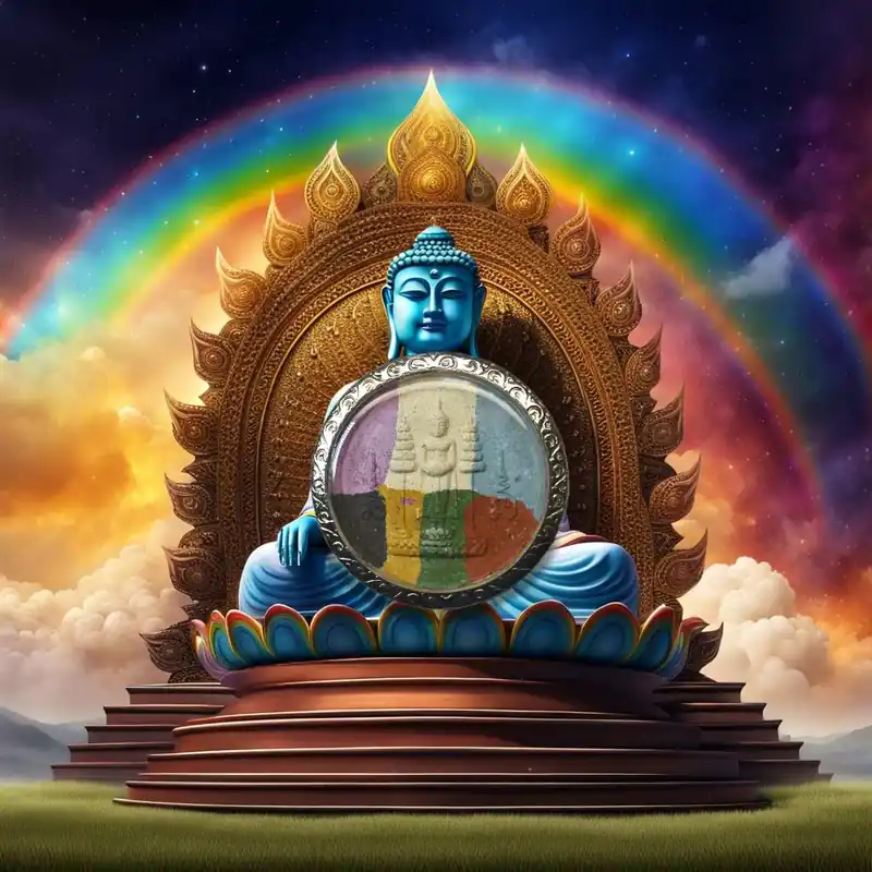 Multicolored double-sided amulet from Luang Phor Ban Laem – Wat Phet Samut Worawihan (2009)