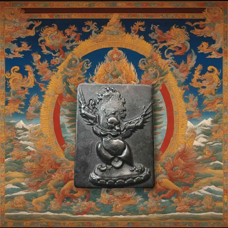Garouda Sacred Plaque – Carved Magnetic Black Stone (Tibet/Mongolia)