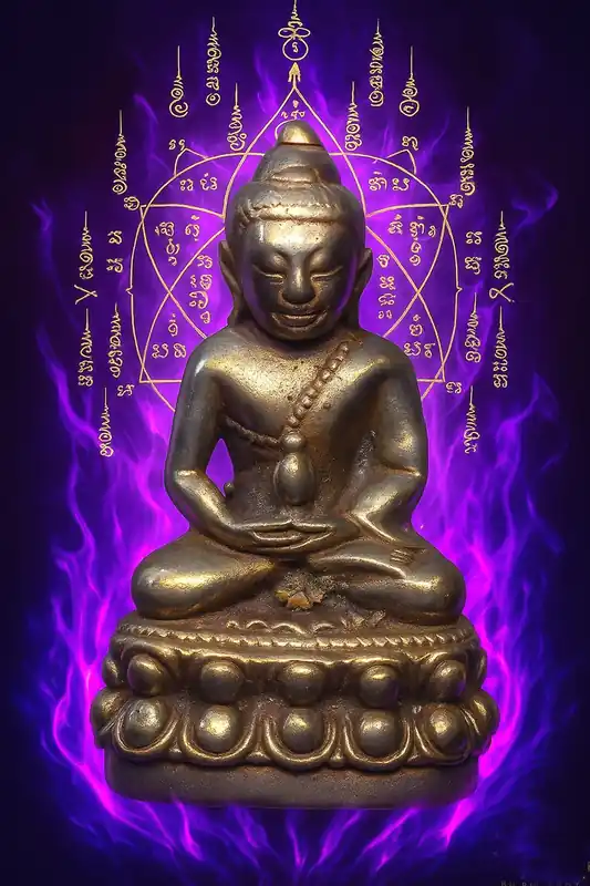 Phra Kling Amulet – Green Mekkapat – Wat Traimit (late 90s)