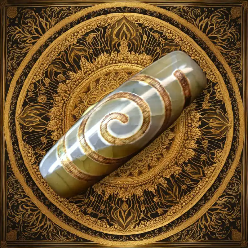 Tibetan Dzi sacred agate bead – Spiral pattern (evolution and vital energy)