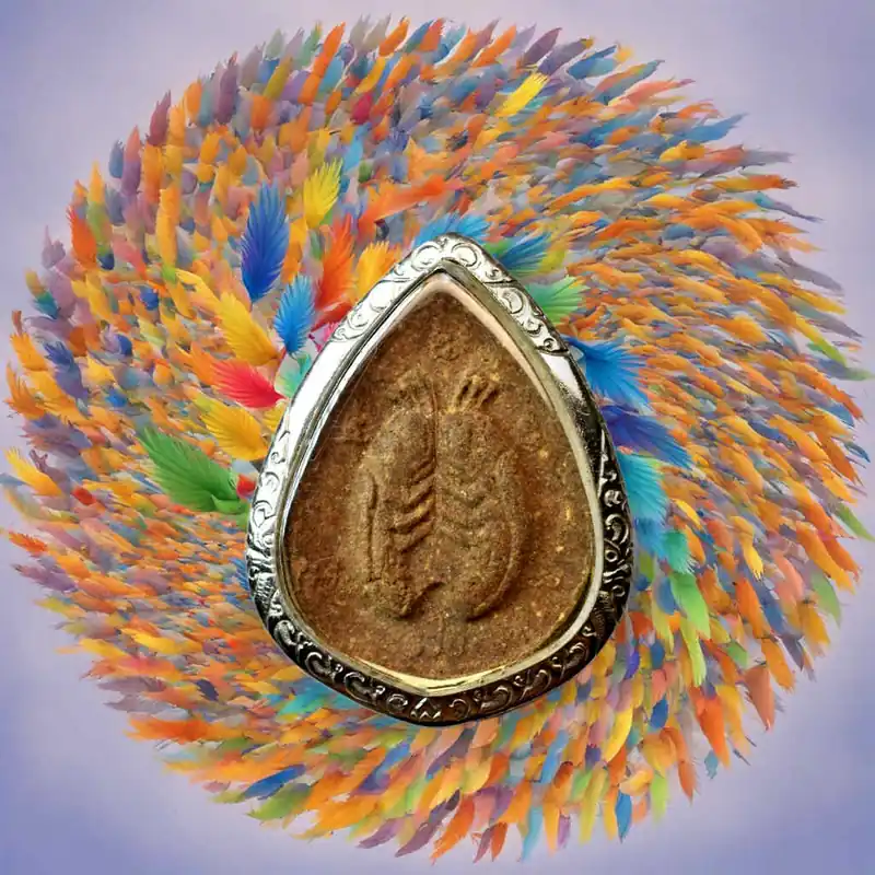 Dtaur amulet in plant paste – Luang Phor Jeud (Suan Patibatham Pothiséti, Nakhon Pathom)