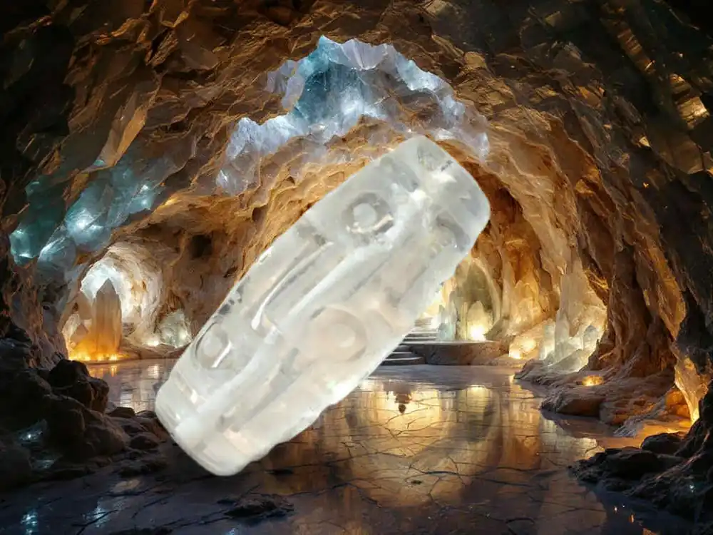 Nine-eyed Dzi beads made of quartz crystal