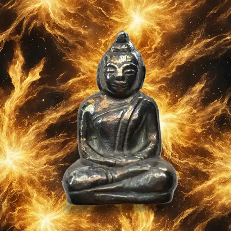 Buddha Amulet in Mekkapat Alchemical Alloy – Wat Huay Jorakey Lineage