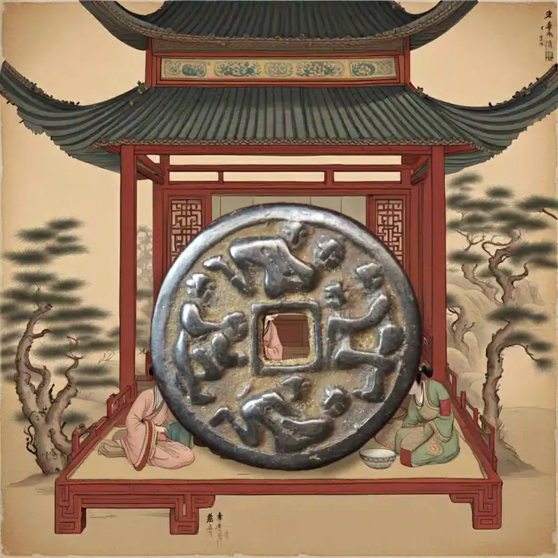 🧧 Antique Chinese Brothel Token – Bronze Love Amulet (Early 19th Century)
