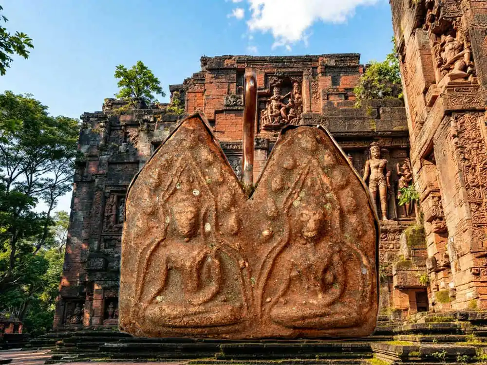 Rare antique double terracotta Phra Khunpen amulet.