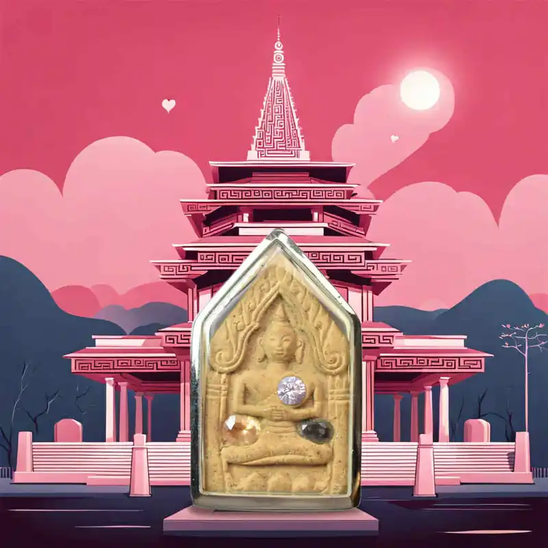 💖 Charming Phra Khunpen with stones and takrut – Luang Phor Jued, Wat Pho Setthi (Nakhon Pathom)