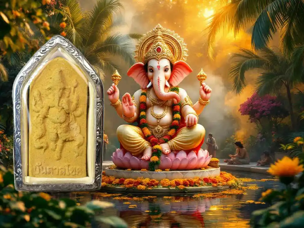 Standing Ganesha Amulet – Sacred Incense Paste – Wat Chedi (Nakhon Si Thammarat)