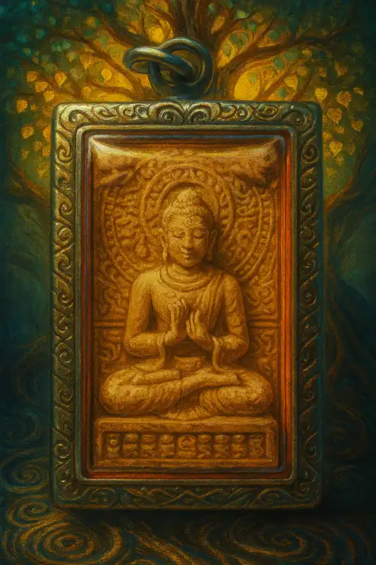 🪷 Amulet of Shakyamuni Buddha – Luang Phor Charoen – Wat Ampawa (Singburi), 2002