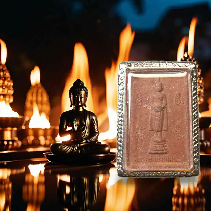 Amulet of the standing Buddha Luang Phor Wat Ban Laem – Wat Phet Samut Worawihan (Samut Songkhram)