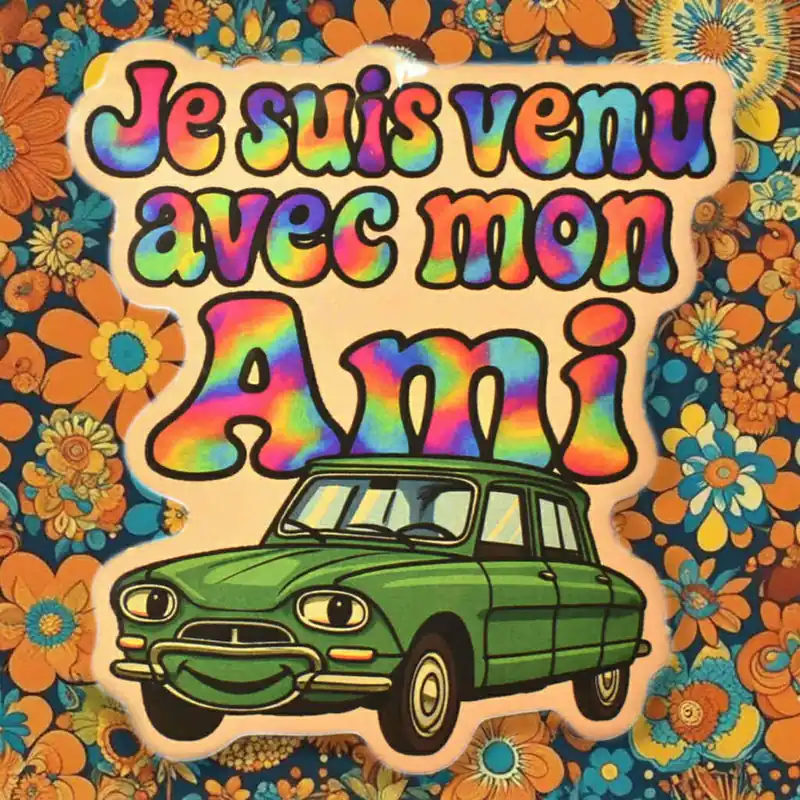 Vintage Friend Sticker 8 – I Came with My Friend