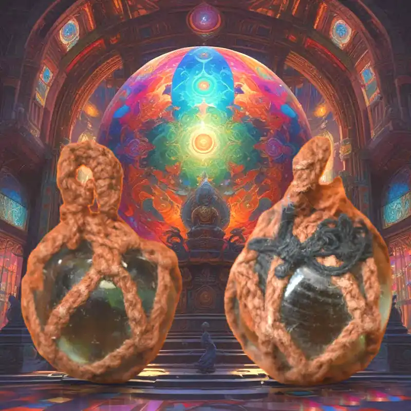 Rare sacred Look Geow marble consecrated by the very venerable Luang Phor Lersi Lingdam of Wat Thasung