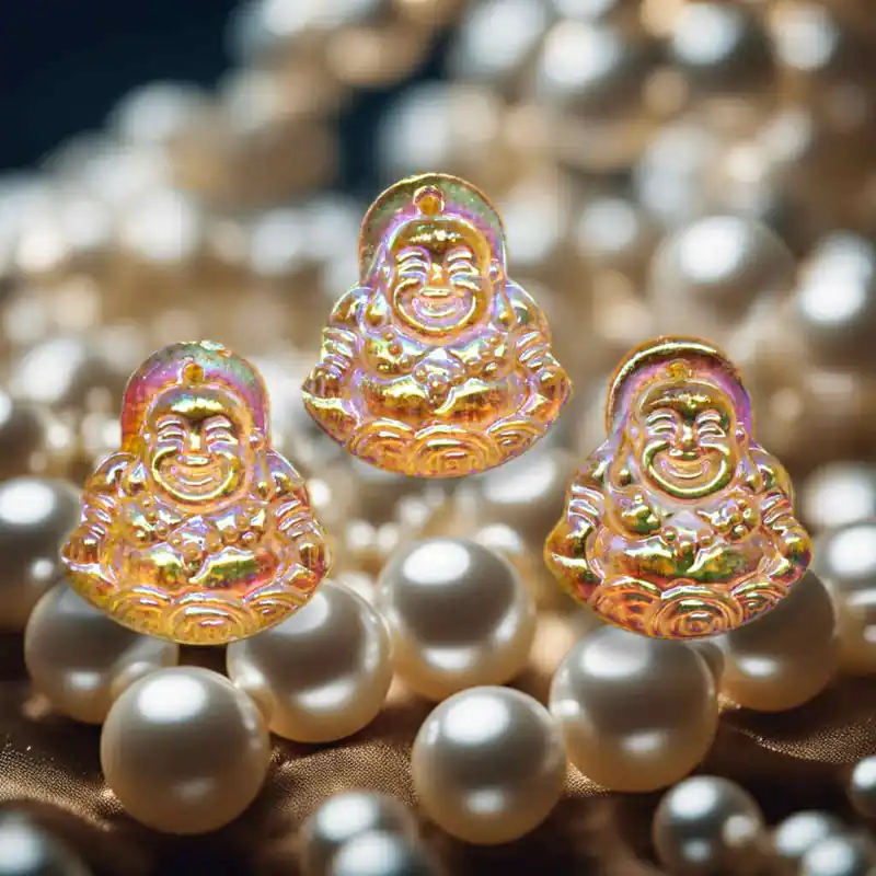 Phra Sanghajai Fortune Buddha Opal Glass Pendant