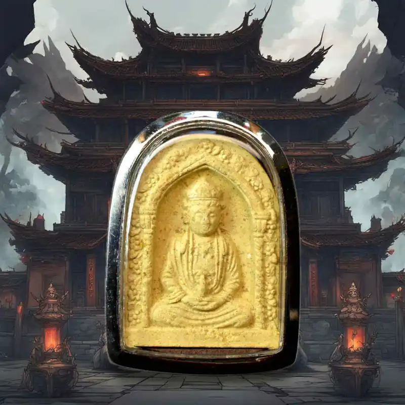 Chinese Guan Yin Amulet – Bodhisattva of Compassion with Om Mani Padme Hum Mantra