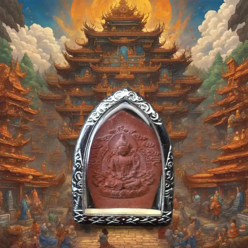 Red Tibetan Amulet of the Long Life Buddha Amithayus – Wat Thep Phuttharam
