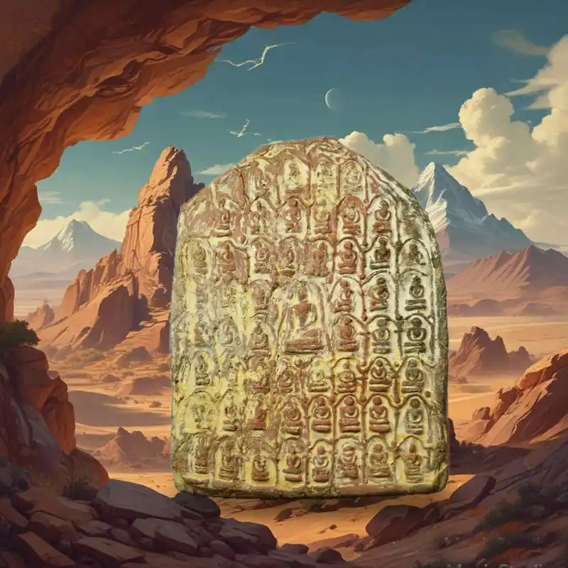Ancient votive tablet with 54 Buddhas – Nakhon Pathom (near Phra Pathom Chedi)