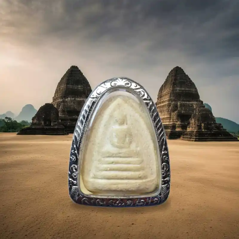 Rare ancient amulet (1986) Phra Somdej Leb Mue (Run Sam Lham) – Ajarn Thiang Nuammana from Samnak Ban Mee Dee