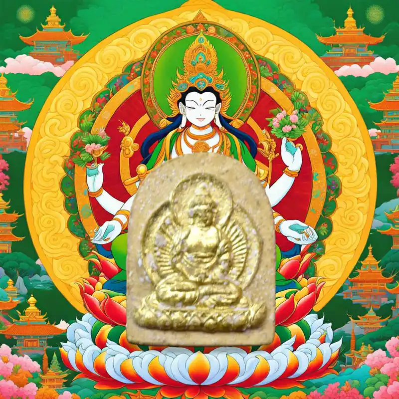 Ancient amulet of Buddha Amithaba – Consecrated in the 1970s (Chinese temple in Thailand)