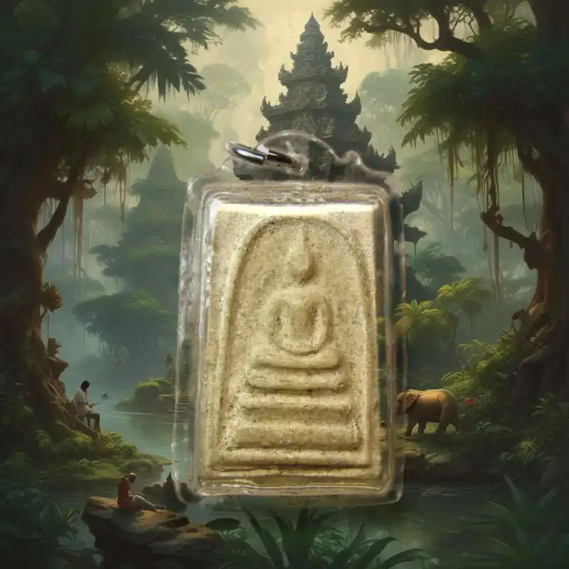 Phra Somdej and Dharmachakra amulet - Wat Ban Photharam, 1990 (Phetchabun)