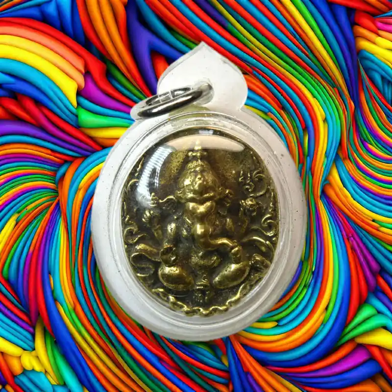 Ganesh brass amulet – Wat Khaek (Wat Phra Sri Maha Mariamman), Bangkok