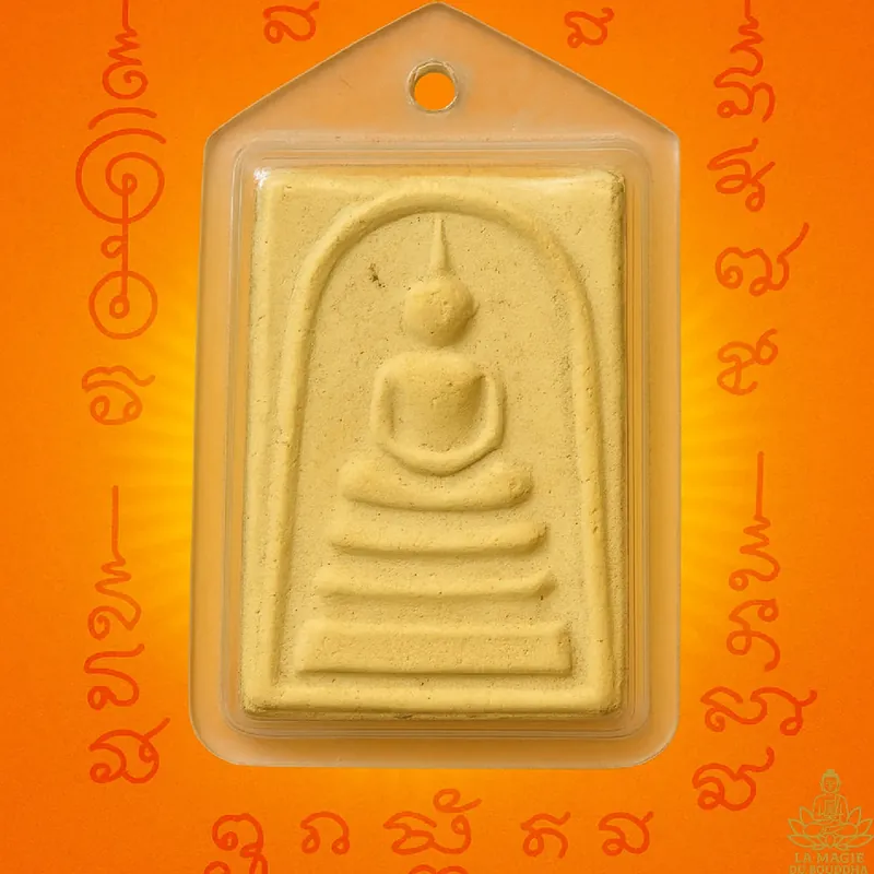 Antique Phra Somdej Amulet (1970s/1980s) – Wat Bang Khunphrom – Red handwritten Yant on the back