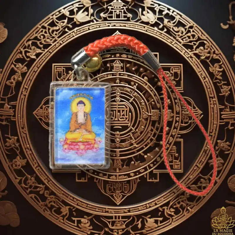 Amitābha Buddha Keychain Amulet – Prayer for Rebirth in the Pure Land (Wǎngshēng Zhòu)