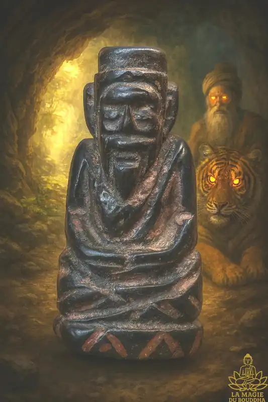 🐯 Ancient Lersi amulet in black plant resin