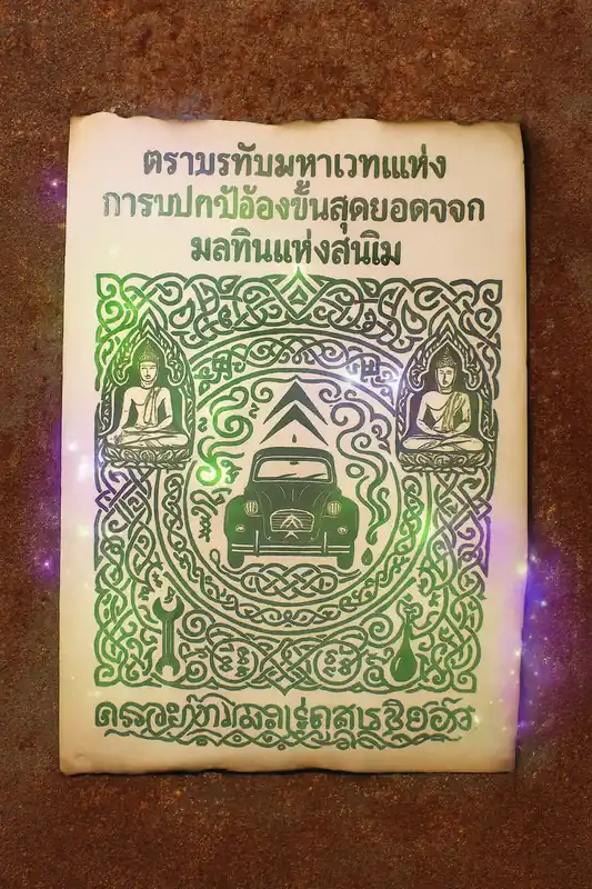 Protective rust sticker Thaumaturgic Seal of Oxydivine Repulsion.