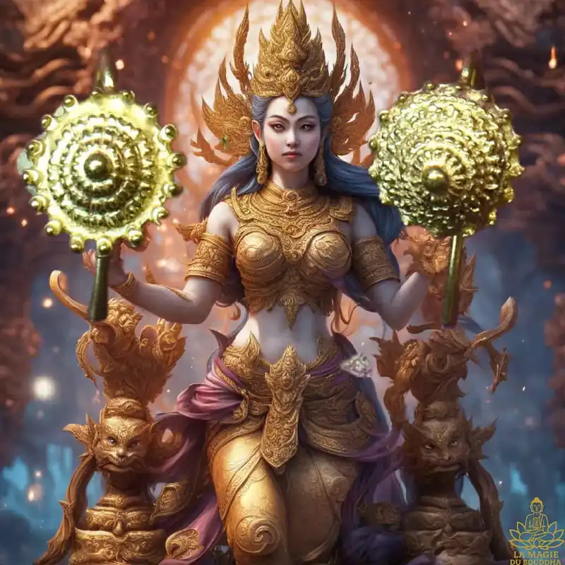 Ritual Earrings in Gold-Plated Brass – Offerings for Female Deities