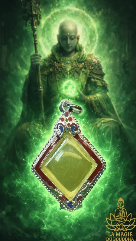 Fluorescent Chinese sacred stone pendant Ye Ming Zhu – Ksitigarbha Blessings