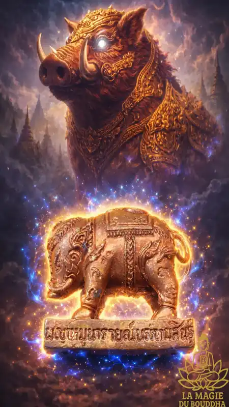 Amulet Phaya Moo Mahasethi sacred pig of Vishnu - Venerable Luang Phor Kae Thamma Sarano of Wat Kor Loi