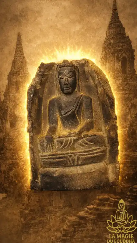 Antique carved stone Buddha statues, late 19th/early 20th century