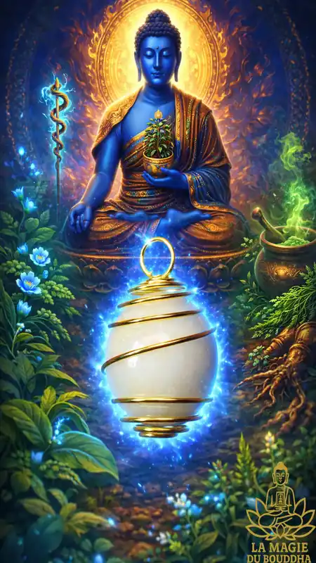 🔮 Chinese sacred Ye Ming Zhu fluorescent blue bead for Sangye Menla Medicine Buddha practice