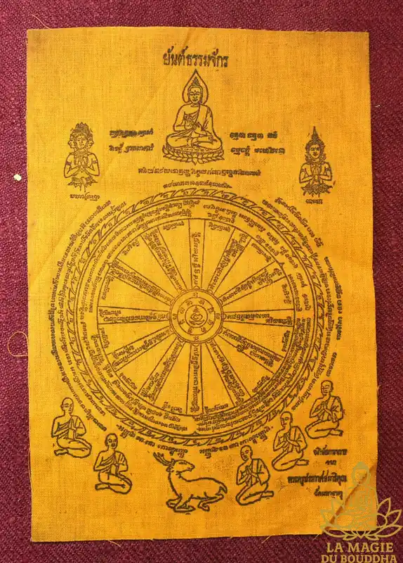 ☸ Sacred Cloth Pa Yant Dharmachakra - Venerable Phrakru Pakat Samatikhun