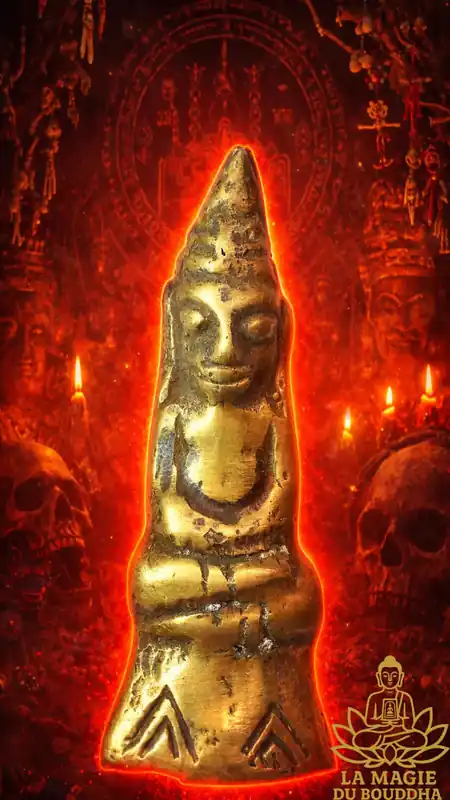 💀 Antique Thai Voodoo Phra Ngang Bronze Statuette